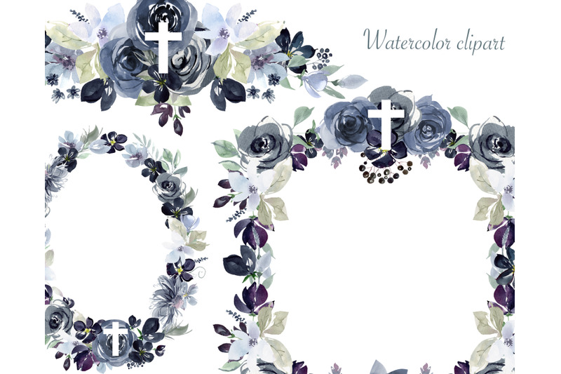 watercolor-floral-frames-with-cross-floral-religious-cross-clipart