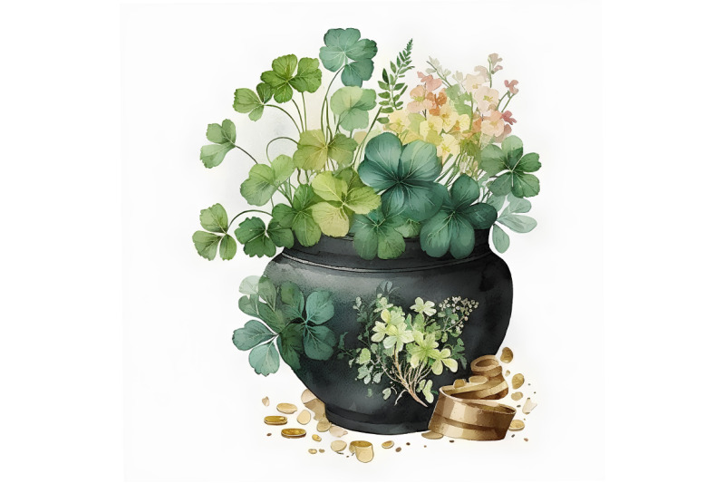 watercolor-clover-pot