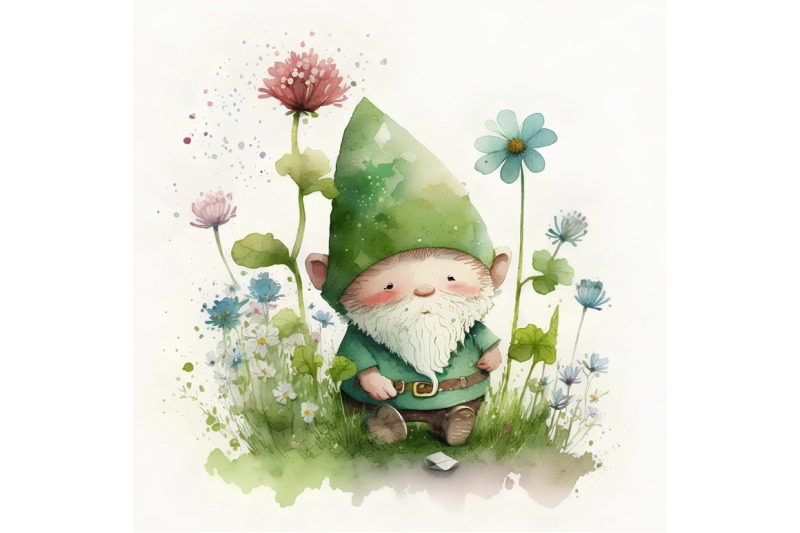 watercolor-green-gnome