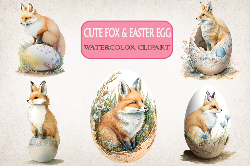 cute-fox-amp-easter-egg-clipart-bundle