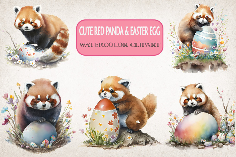 red-panda-amp-easter-egg-clipart-bundle