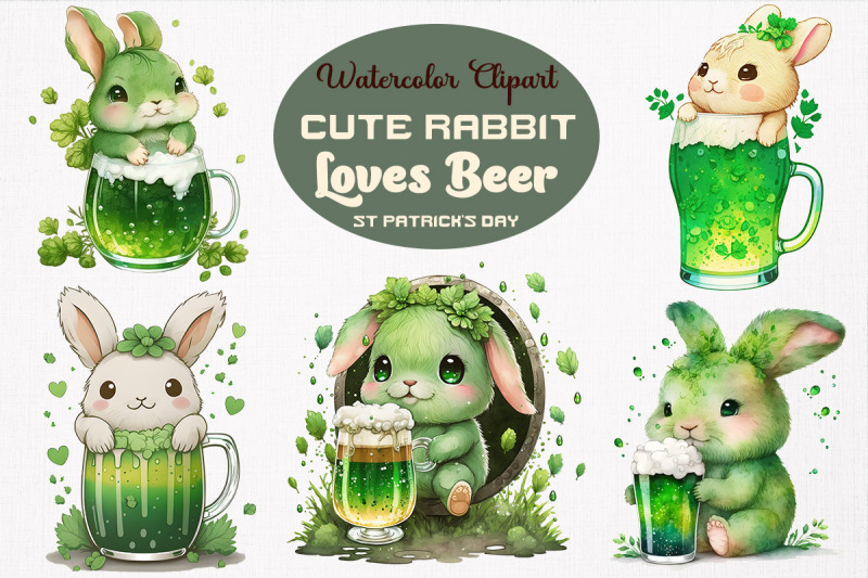 cute-rabbit-loves-beer-st-patrick-039-s-day-clipart-bundle