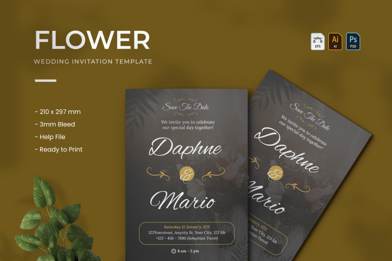 flower-wedding-invitation