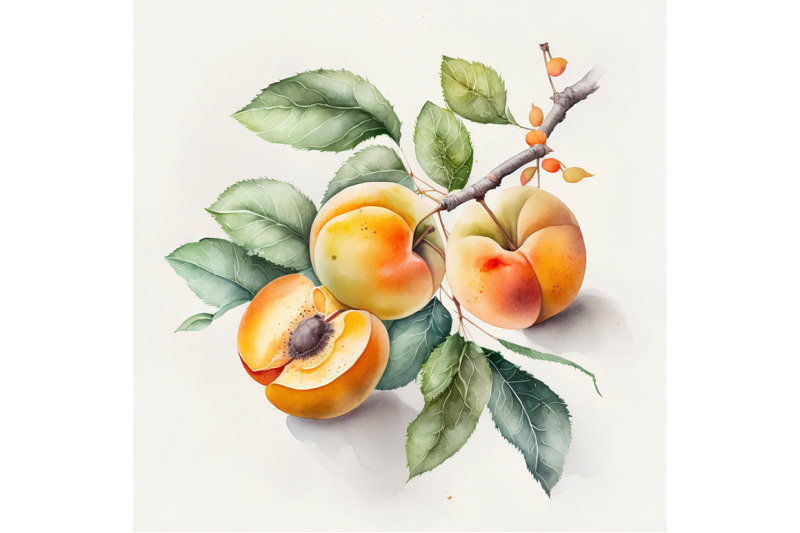 watercolor-apricots