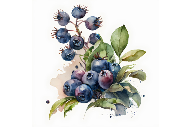 watercolor-blueberries