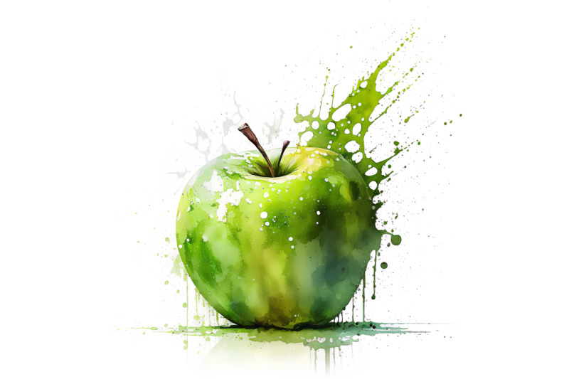 watercolor-green-apple