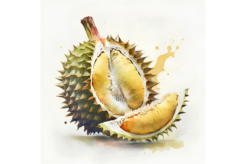 watercolor-durian