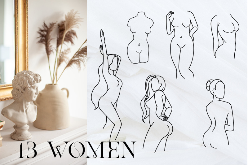 blooming-woman-line-art-collection