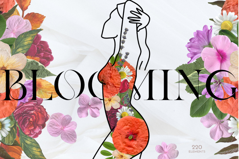 blooming-woman-line-art-collection