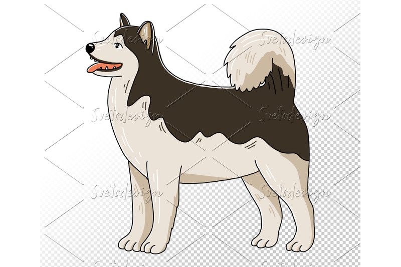 dogs-breed-cartoon-clipart-illustrations-hand-painted-animal-set