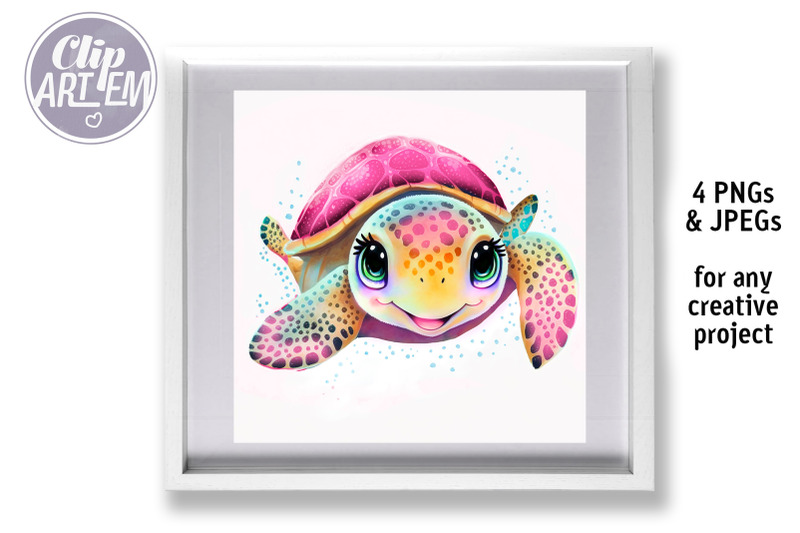 sweet-baby-turtles-wall-art-watercolor-bundle4-pngs-4-jpegs-wall-art