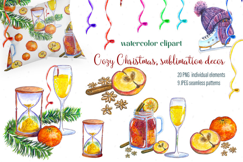 watercolor-cliparts-set-cozy-christmas-set