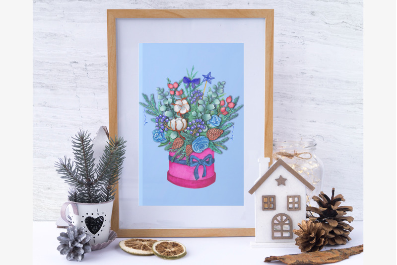 watercolor-clipart-christmas-bouquet