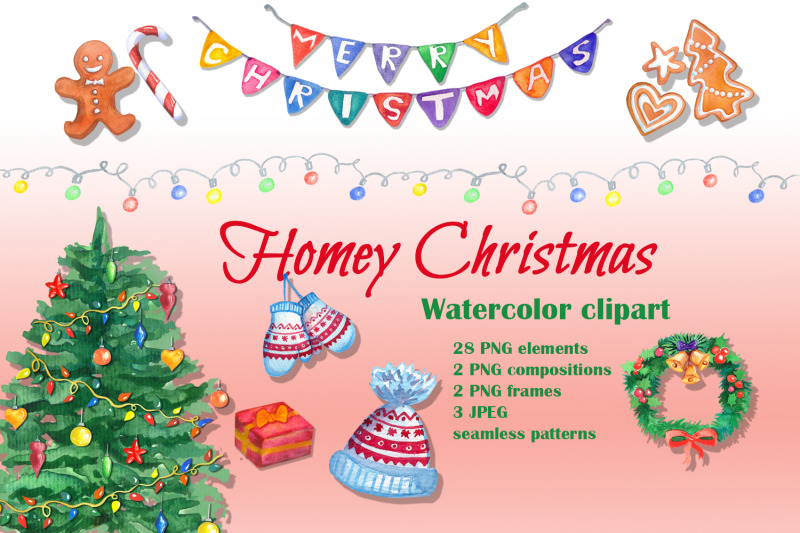homey-christmas-watercolor-cliparts-set