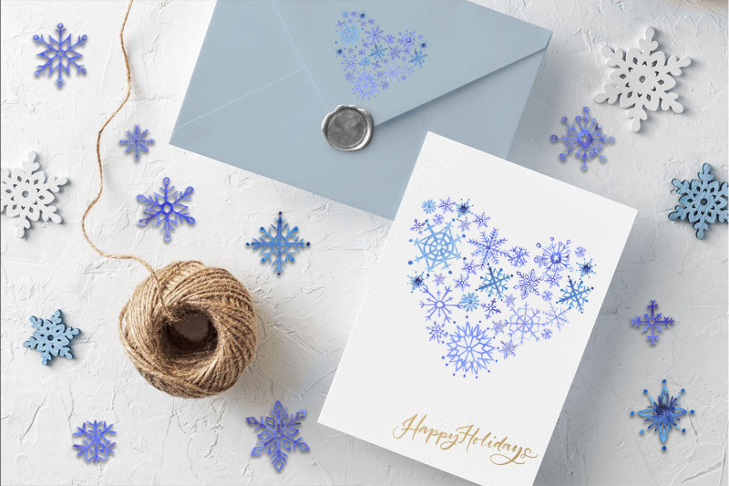 snowflakes-watercolor-cliparts-set