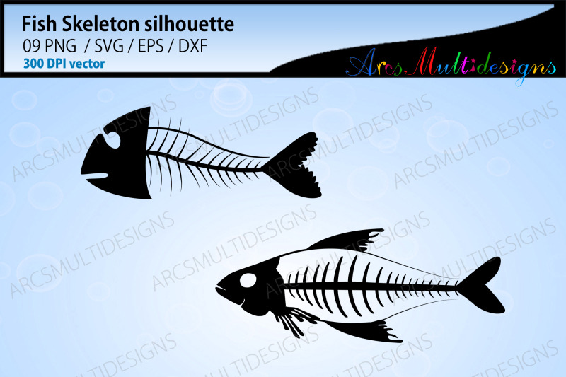 fish-skeleton-silhouette-bundle