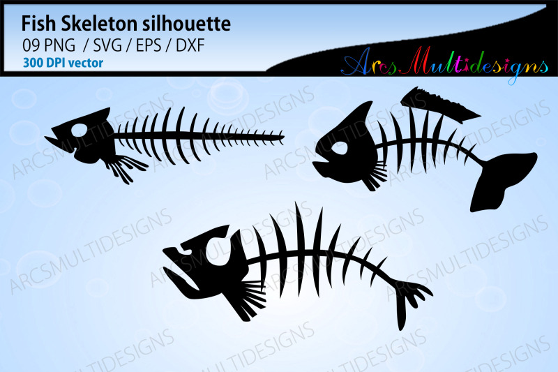 fish-skeleton-silhouette-bundle