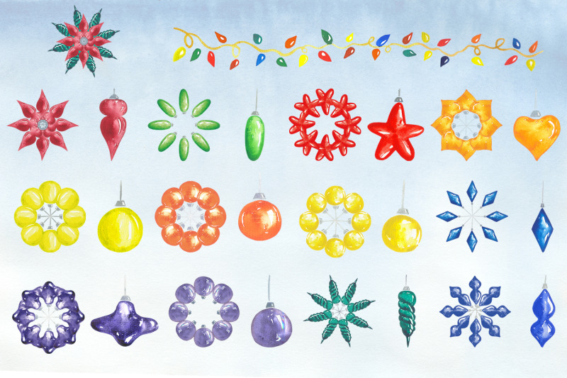 watercolor-christmas-decor-baubles