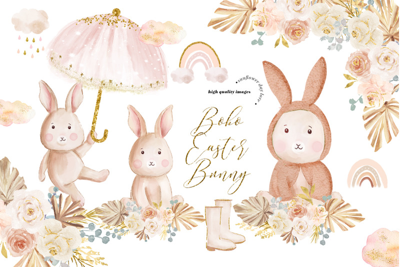 boho-rainbow-cute-easter-bunny-clipart-bunnies-easter
