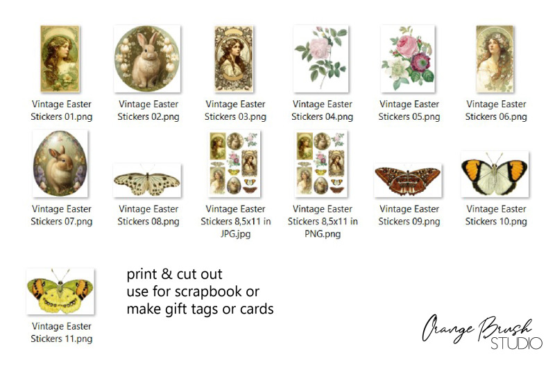 vintage-easter-stickers-printable-stickers-pack-png