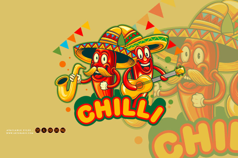 cute-chilli-peppers-cinco-de-mayo-playing-music-illustrations