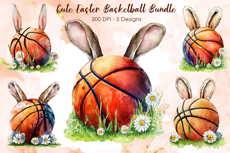 cute-easter-basketball-cliparts-bundle