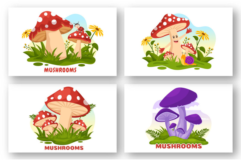 13-mushrooms-design-illustration