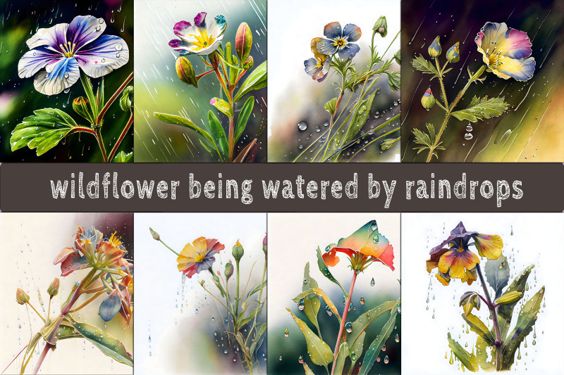 wildflower-being-watered-by-raindrops