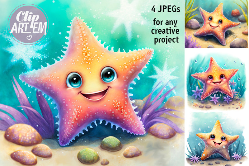 cute-starfish-wall-art-kids-decor-4jpeg-watercolor-illustration-images