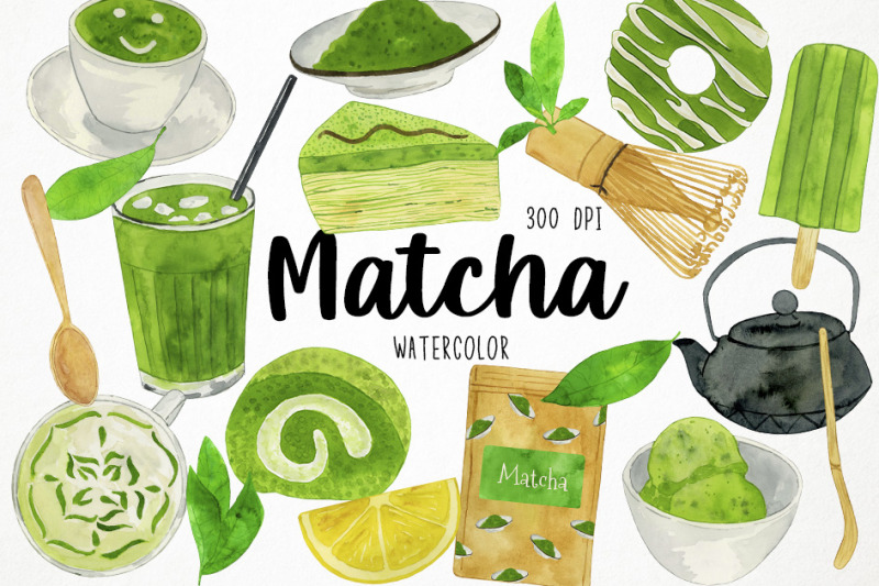 watercolor-matcha-clipart-green-tea-clipart-matcha-tea-clipart