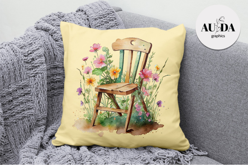 twelve-watercolor-chairs-with-flowers-and-four-patterns