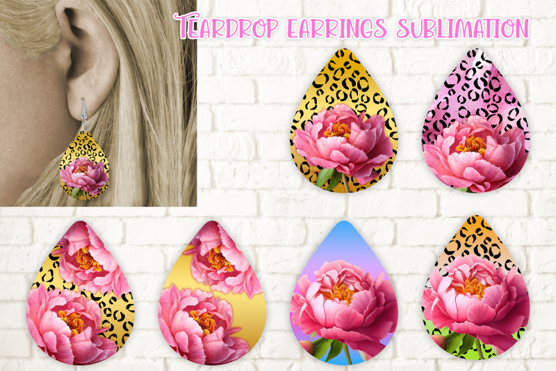 teardrop-earring-sublimation-flower-earring