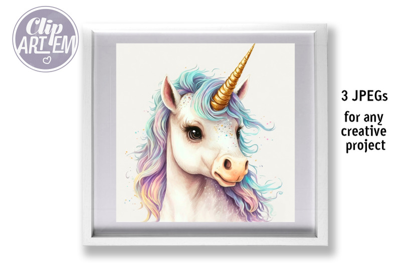 baby-unicorn-wall-art-rainbow-images-3-jpegs-watercolor-illustration