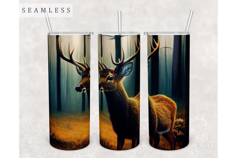 deer-in-the-forest-tumbler-wrap-deer-tumbler-sublimation-design