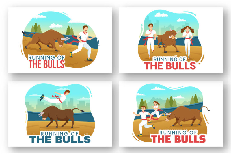 10-running-of-the-bulls-illustration