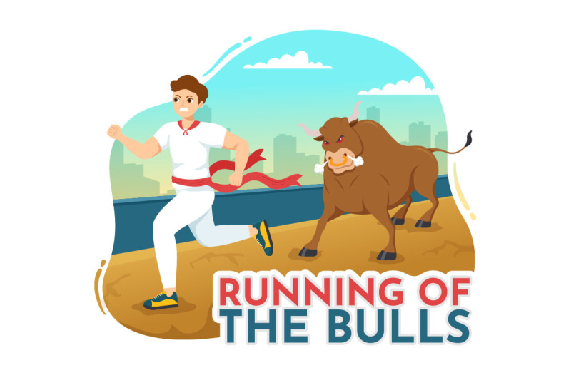 10-running-of-the-bulls-illustration