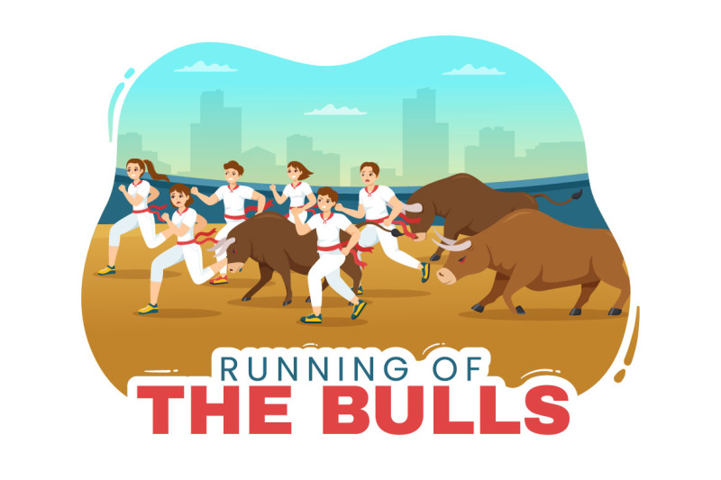 10-running-of-the-bulls-illustration