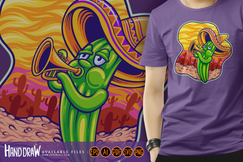 cinco-de-mayo-sombrero-mexican-cactus-playing-trumpet-cartoon-illustra