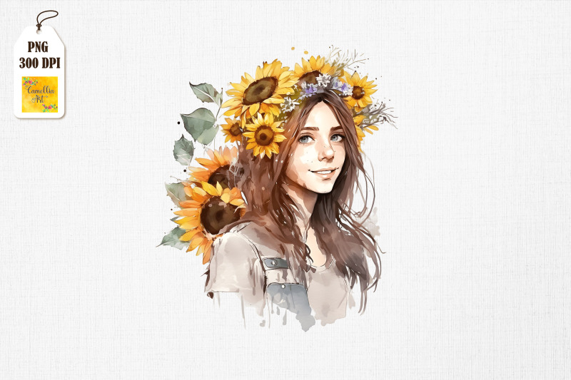 beautiful-girl-amp-sunflowers-watercolor