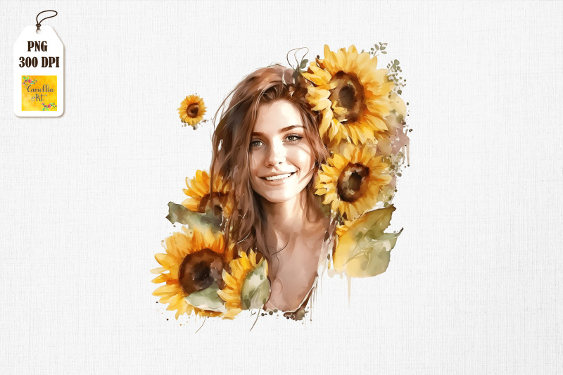 beautiful-girl-amp-sunflowers-watercolor-4