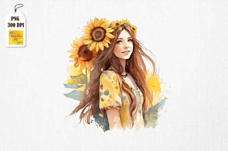 beautiful-girl-amp-sunflowers-watercolor-5