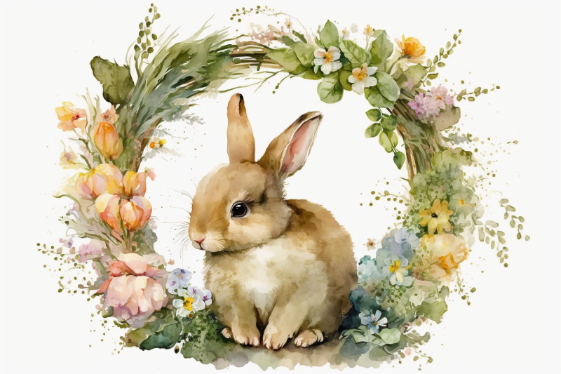 watercolor-easter-spring-bunny