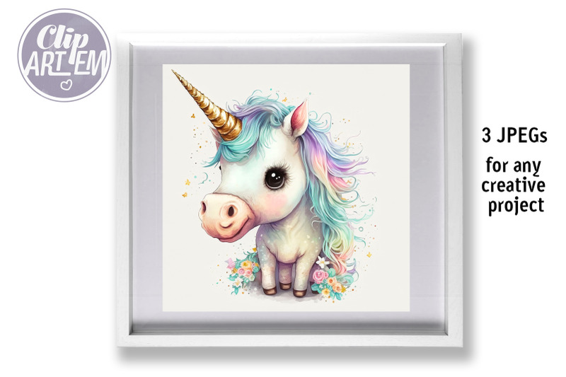 sweet-girl-unicorn-floral-wall-art-baby-images-watercolor-print-3jpegs