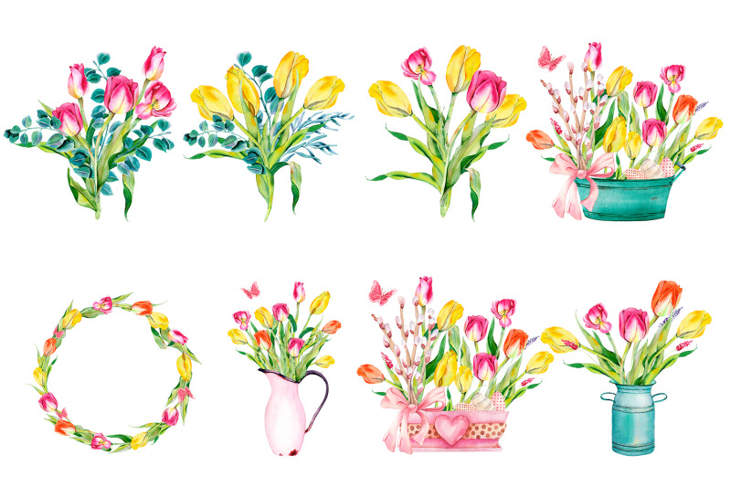 watercolor-tulip-flower-clipart-bouquets-wreath