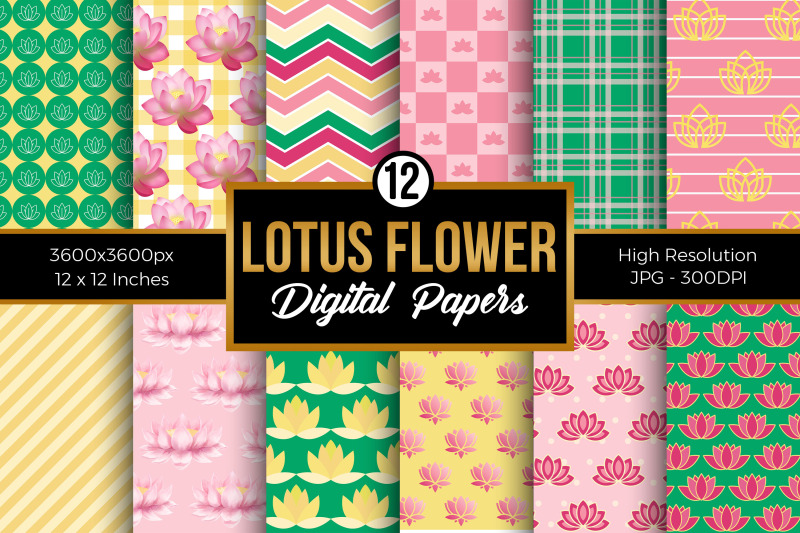 lotus-flower-digital-papers