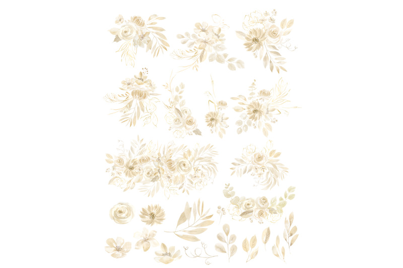 watercolor-bohemian-beige-floral-clipart-dusty-roses-bouquets