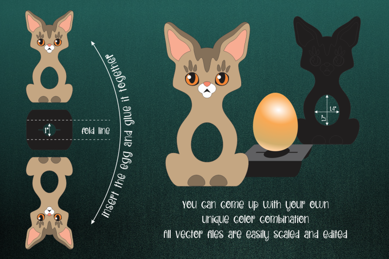 abyssinian-cat-easter-egg-holder-template