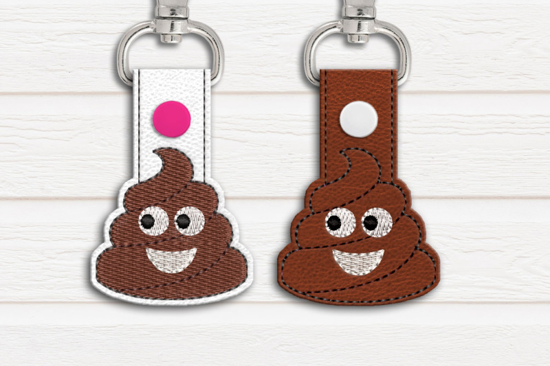 poop-emoji-ith-key-fob-applique-embroidery