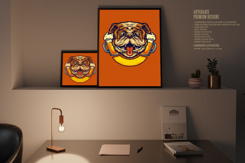 bulldog-root-beer-glass-logo-cartoon-illustrations