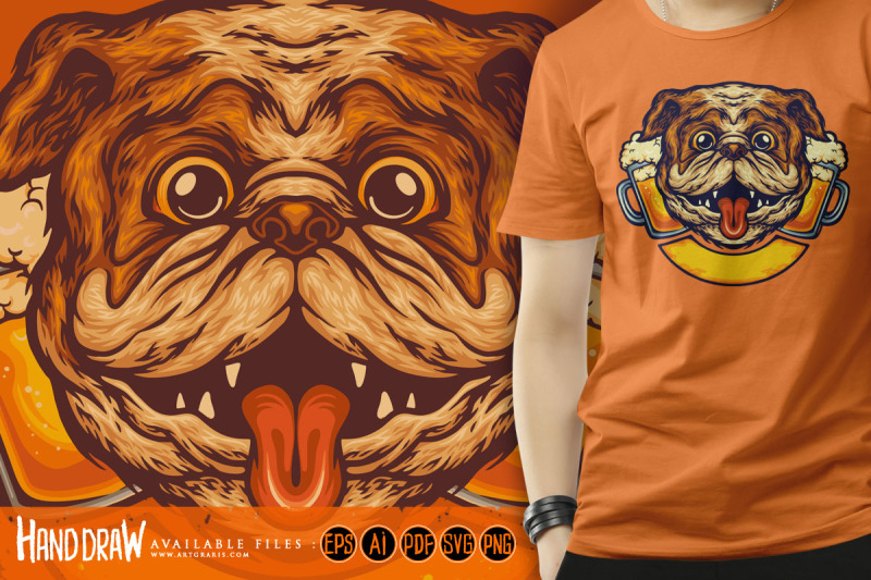 bulldog-root-beer-glass-logo-cartoon-illustrations